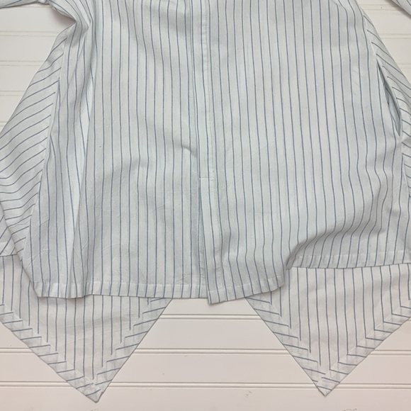 Love and Harmony white and blue striped button front tunic L - Picture 7 of 10
